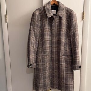 Men’s plaid check car coat